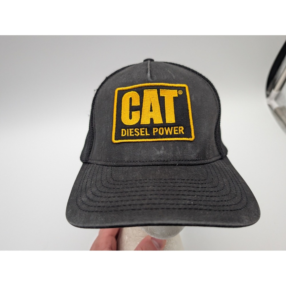 CAT Caterpillar Diesel Power Trucker Hat Black Mesh Snapback Cap 7090033 US